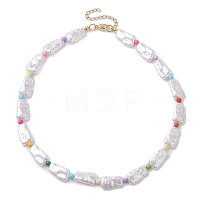 Plastic Imitation Pearl with Acrylic Beaded Necklaces for Women NJEW-JN04662-1