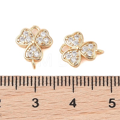 Brass Pave Clear Cubic Zirconia Connector Charms KK-B100-027G-1