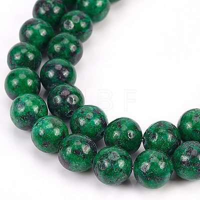 Olycraft Natural Ruby in Zoisite Beads Strands G-OC0001-15-10mm-1