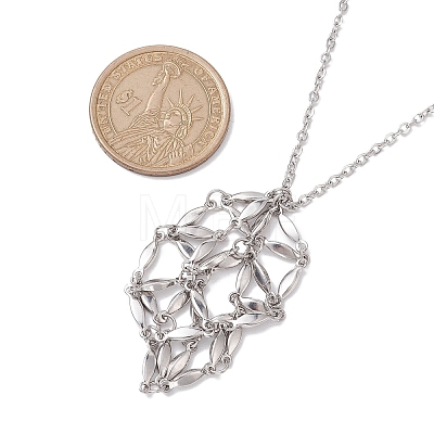 Crystal Stone Cage Pendant Necklaces NJEW-JN04756-04-1