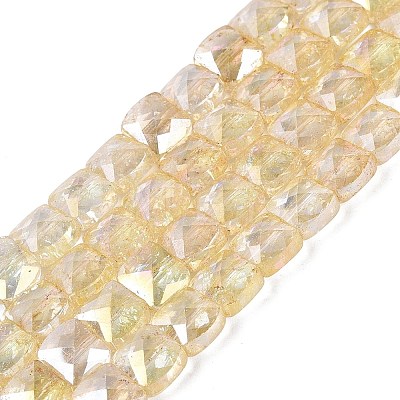 Electroplate Transparent Crackle Glass Beads Strands EGLA-Q135-02A-B01-1