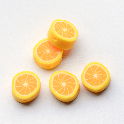 Handmade Polymer Clay Lemon Beads X-CLAY-Q170-12-1
