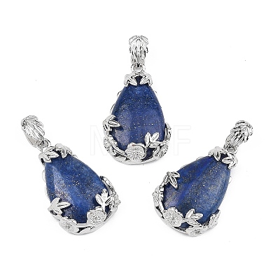 Dyed Natural Lapis Lazuli Pendants G-P393-P10-1