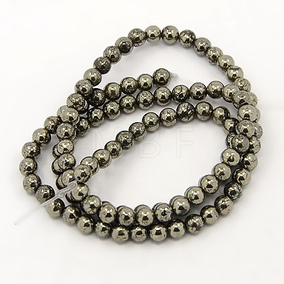 Natural Pyrite Beads Strands G-M009-03F-1
