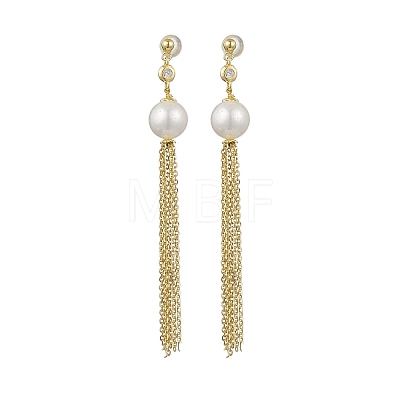 Natural Pearl Ear Studs EJEW-P286-43G-1