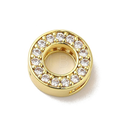 Brass Micro Pave Cubic Zirconia Beads KK-H487-25G-15-1