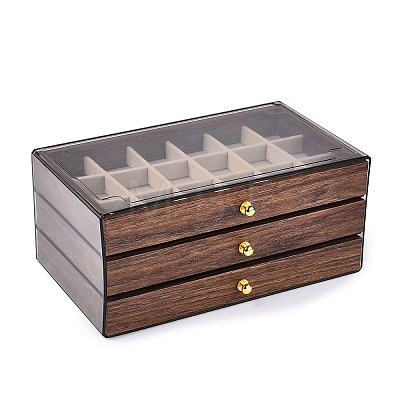 3-Tier PET Plastic Jewelry Storage Drawer Boxes CON-N016-06-1