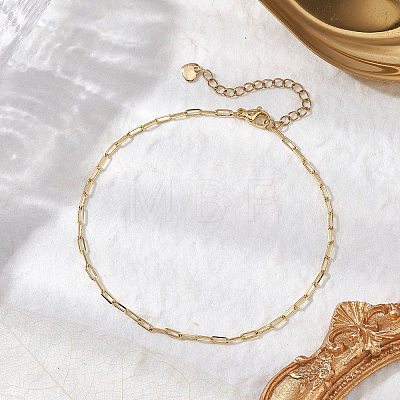 304 Stainless Steel Oval Link Chains Anklets for Women AJEW-AN00623-1