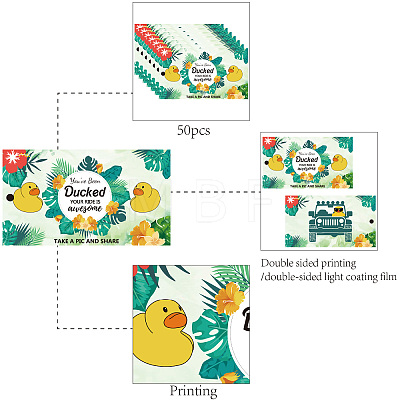 CREATCABIN 50Pcs Duck Theme Paper Card AJEW-CN0001-98H-1