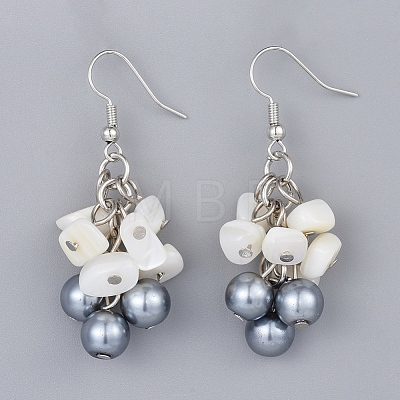 Glass Pearl Dangle Earrings EJEW-JE03185-1