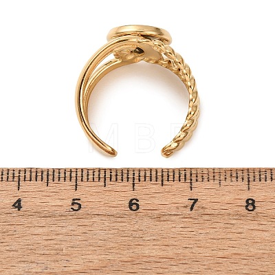 304 Stainless Steel Cuff Ring Components STAS-P454-01B-G-1