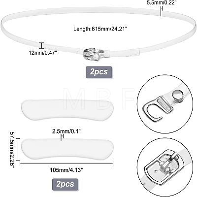  4 Pairs 2 Style Transparent TPU Shoelace & Silicone Stickers DIY-NB0006-70-1