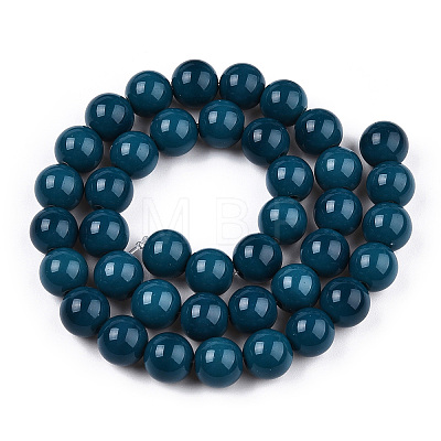 Opaque Solid Color Glass Beads Strands GLAA-T032-P10mm-14-1