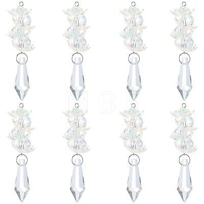 8Pcs Glass Pendants PALLOY-SP00008-1