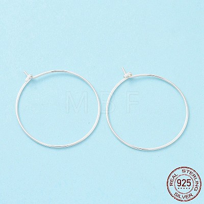 925 Sterling Silver Hoop Earring Findings STER-D035-24S-1