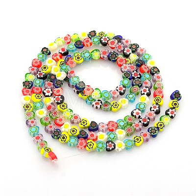 Handmade Millefiori Glass Beads X-LAMP-J036-6x6mm-M-1