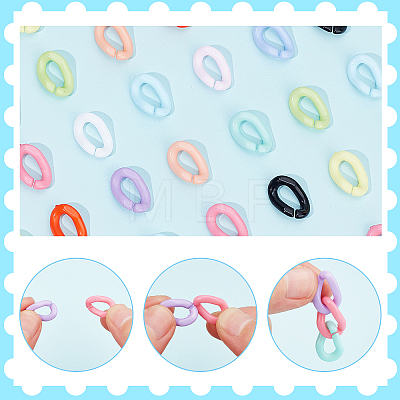   960Pcs 12 Color Opaque Acrylic Linking Rings OACR-PH0001-81-1