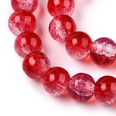 Transparent Crackle Baking Painted Glass Beads Strands X1-DGLA-T003-01A-08-1