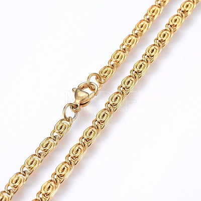 304 Stainless Steel Lumachina Chain Necklaces X-NJEW-P226-08G-01-1