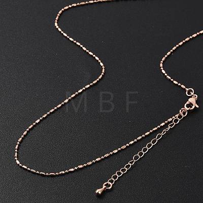 Brass Ball Chain Necklaces for Women NJEW-D302-32RG-1