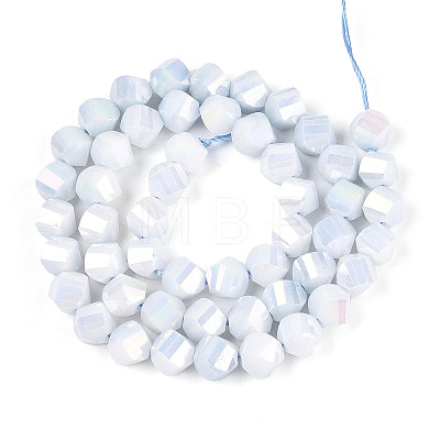 Anti-Tarnish Electroplate Glass Beads Strands GLAA-T025-8mm-14C-1
