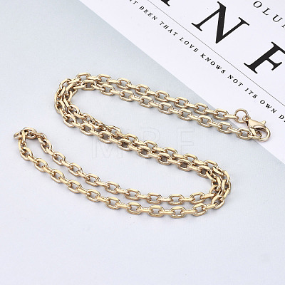 Brass Cable Chains Necklace Making MAK-N034-004B-G-1