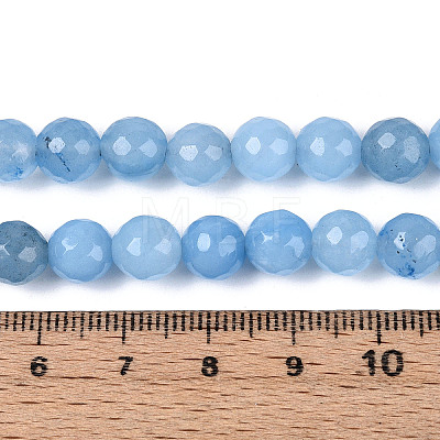 Dyed Natural White Jade Beads Strands G-T139-8mm-60-15-1