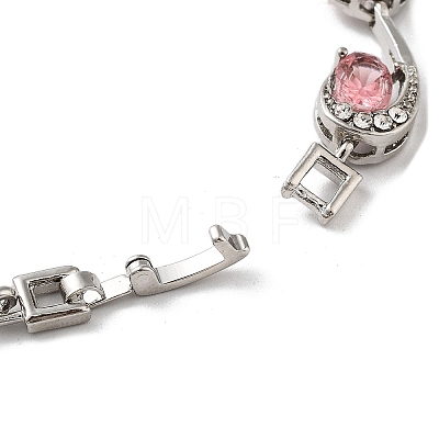 Platinum Alloy Teardrop Link Chain Bracelets BJEW-A005-01D-1