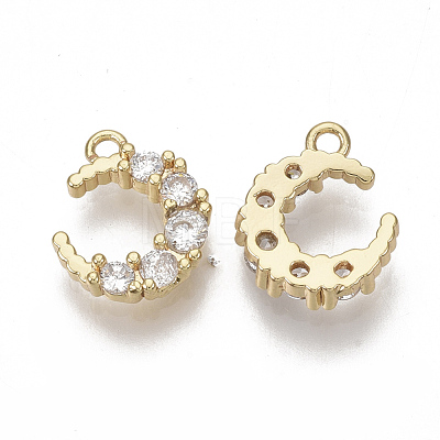 Brass Micro Pave Cubic Zirconia Charms X-KK-S354-060-NF-1