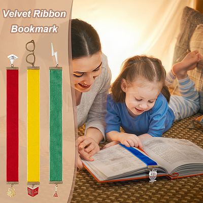 Magic Theme Velvet Ribbon Bookmark AJEW-AB00134-1
