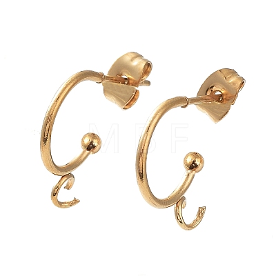 304 Stainless Steel Half Hoop Earrings STAS-Z028-B02-G-02-1