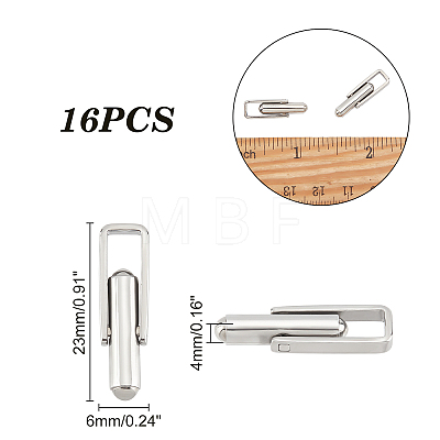 16Pcs 304 Stainless Steel Cuffinks STAS-DC0006-31-1