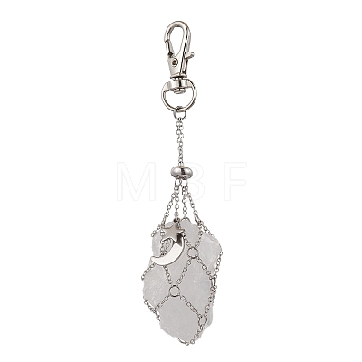 Moon Alloy Swivel Lobster Claw Clasps & Brass Cable Chains AJEW-JB01337-03-1