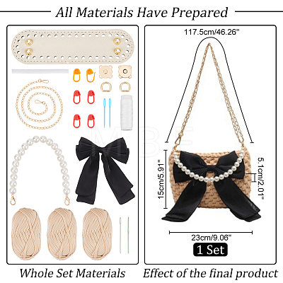 DIY Women's Bowknot Crossbody Bag Making Kits PURS-WH0005-58B-1