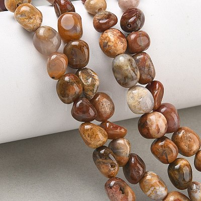 Natural Rainbow Petrified Wood Beads Strands GG-CBA9392-30-1