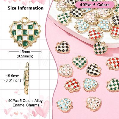 40Pcs 5 Colors Valentine's Day Theme ENAM-CJ0004-02-1