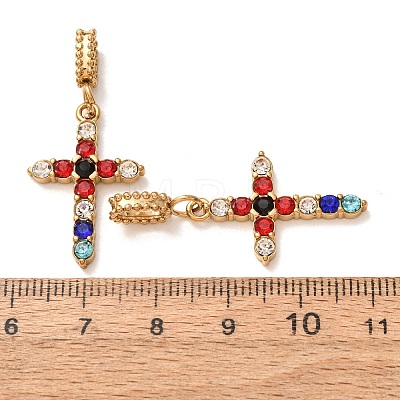 304 Stainless Steel Rhinestone Pendants RB-CBA5CCB-05H-G-1
