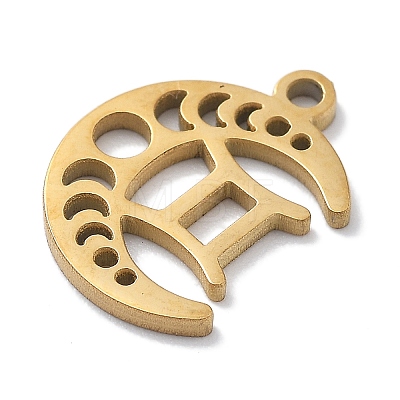 Real 18K Gold Plated 304 Stainless Steel Pendants STAS-R003-02G-011-1