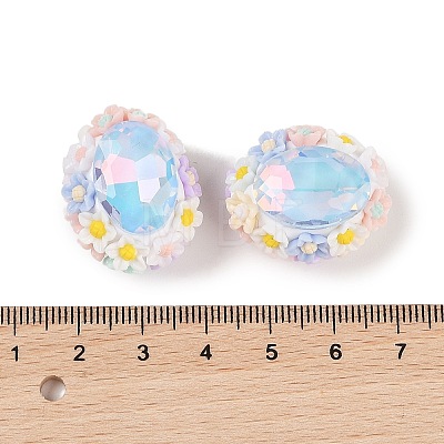 Handmade Luminous Polymer Clay Glass Rhinestone Beads CLAY-H003-05F-1