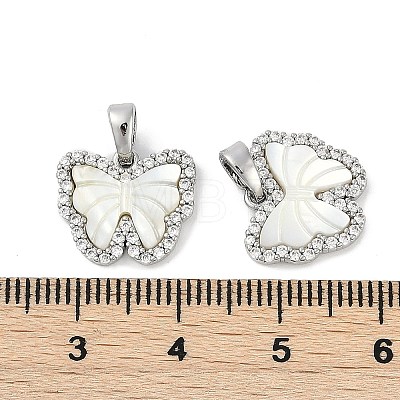 Natural White Shell Butterfly Charms KK-U043-24P-1