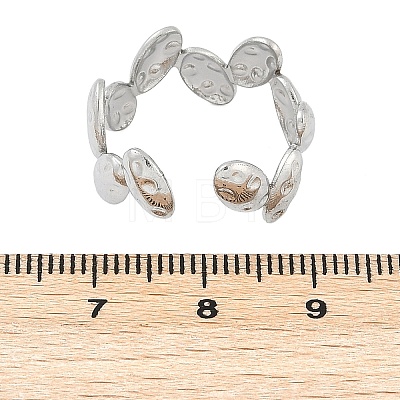 304 Stainless Steel Open Cuff Rings for Women RJEW-A056-02P-1