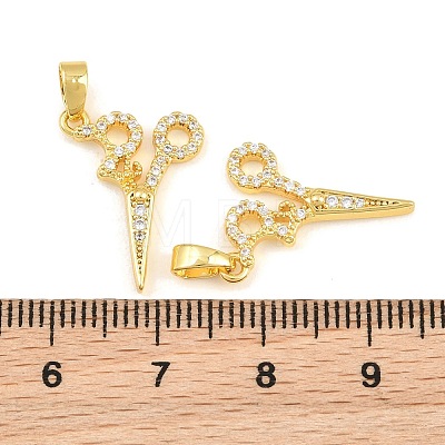 Brass Micro Pave Clear Cubic Zirconia Pendants CU-CBA9AB3-19G-1