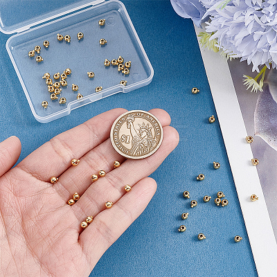 60Pcs Brass Crimp Beads KK-ME0004-72-1