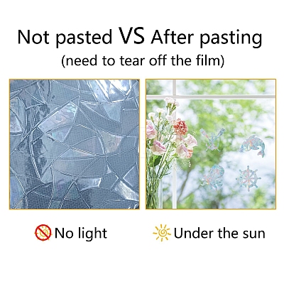 Gorgecraft Waterproof PVC Colored Laser Stained Window Film Adhesive Stickers DIY-WH0256-043-1