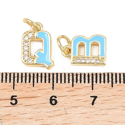 Brass Micro Pave Cubic Zirconia Charms KK-C250-01B-1