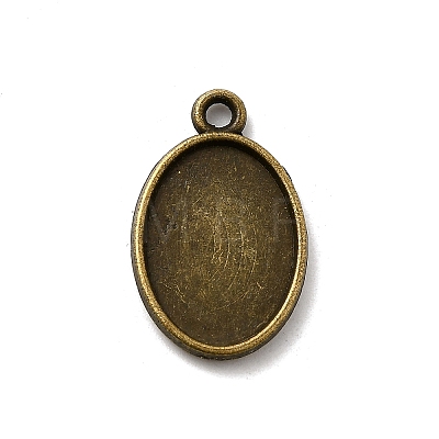 Oval Alloy Pendant Cabochon Settings PALLOY-N0088-15AB-NF-1