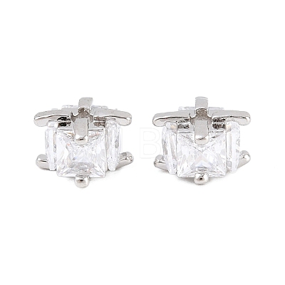 Brass Clear Cubic Zirconia Beads KK-B186-21A-P-1