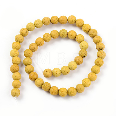 Synthetic Lava Rock Beads Strands G-S247-6mm-07-1-1