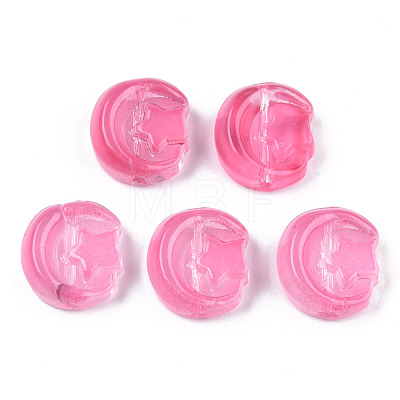 Transparent Spray Painted Glass Beads GLAA-N035-036-C08-1