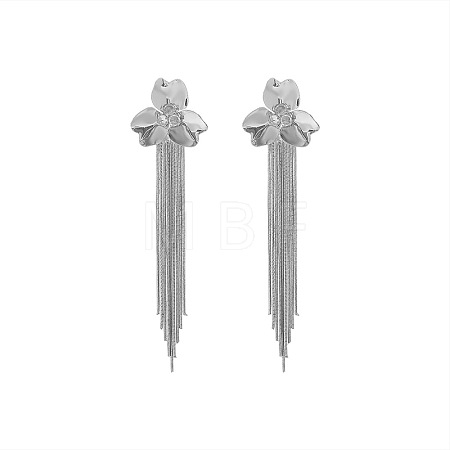 Alloy Rhinestone Stud Dangle Earrings WG394CA-06-1